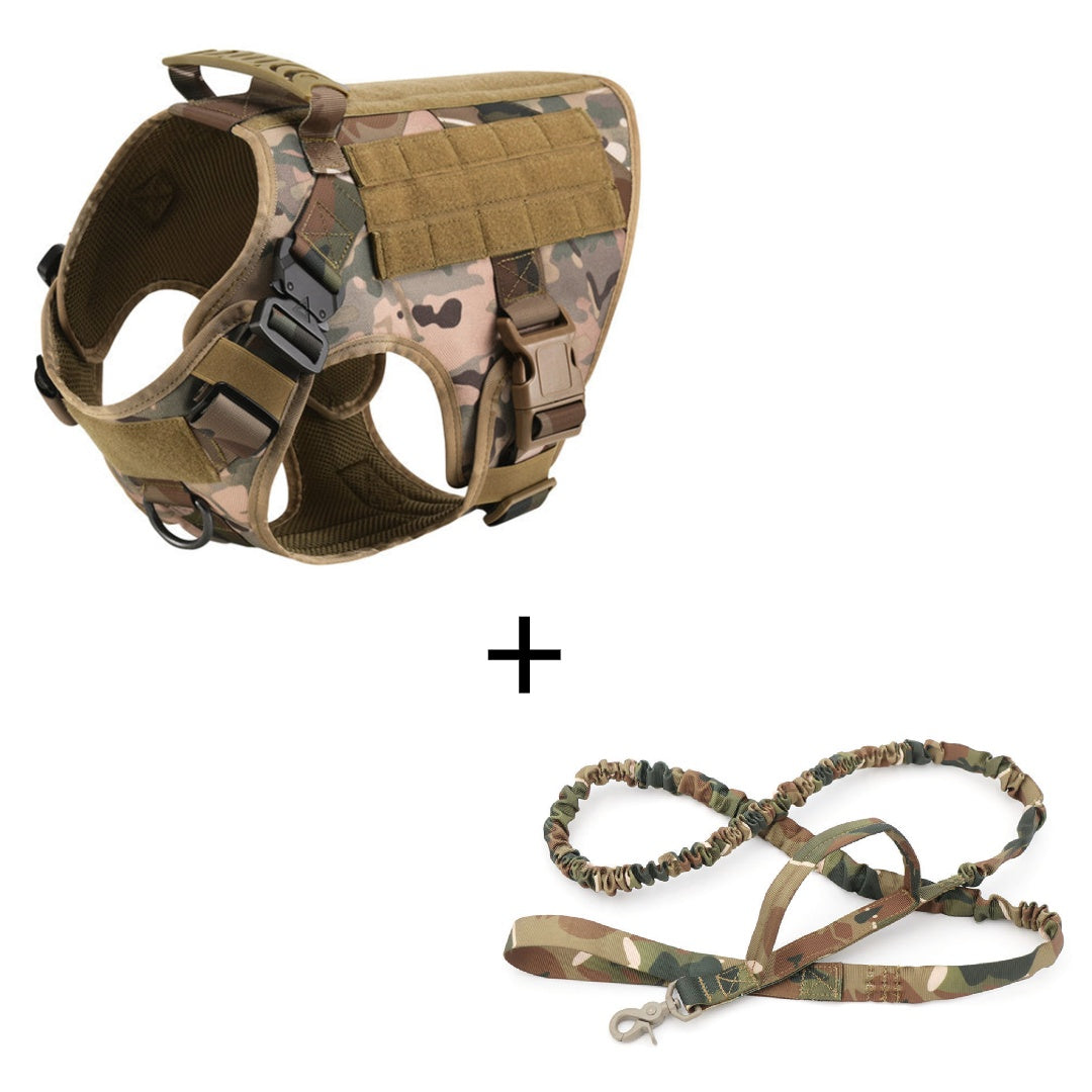 RuffRoamer™ Tactical Adventure Harness – Military-Style Heavy-Duty Vest for Large Dogs