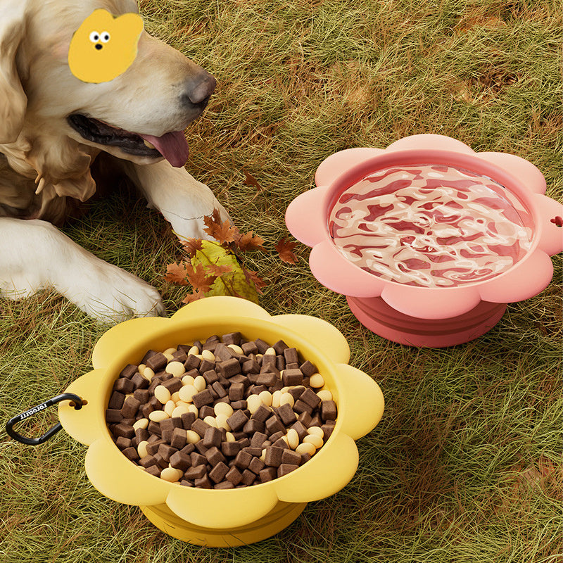 RuffRoamer™ Flower Power Travel Bowl – Portable, Lightweight & Adventure-Ready