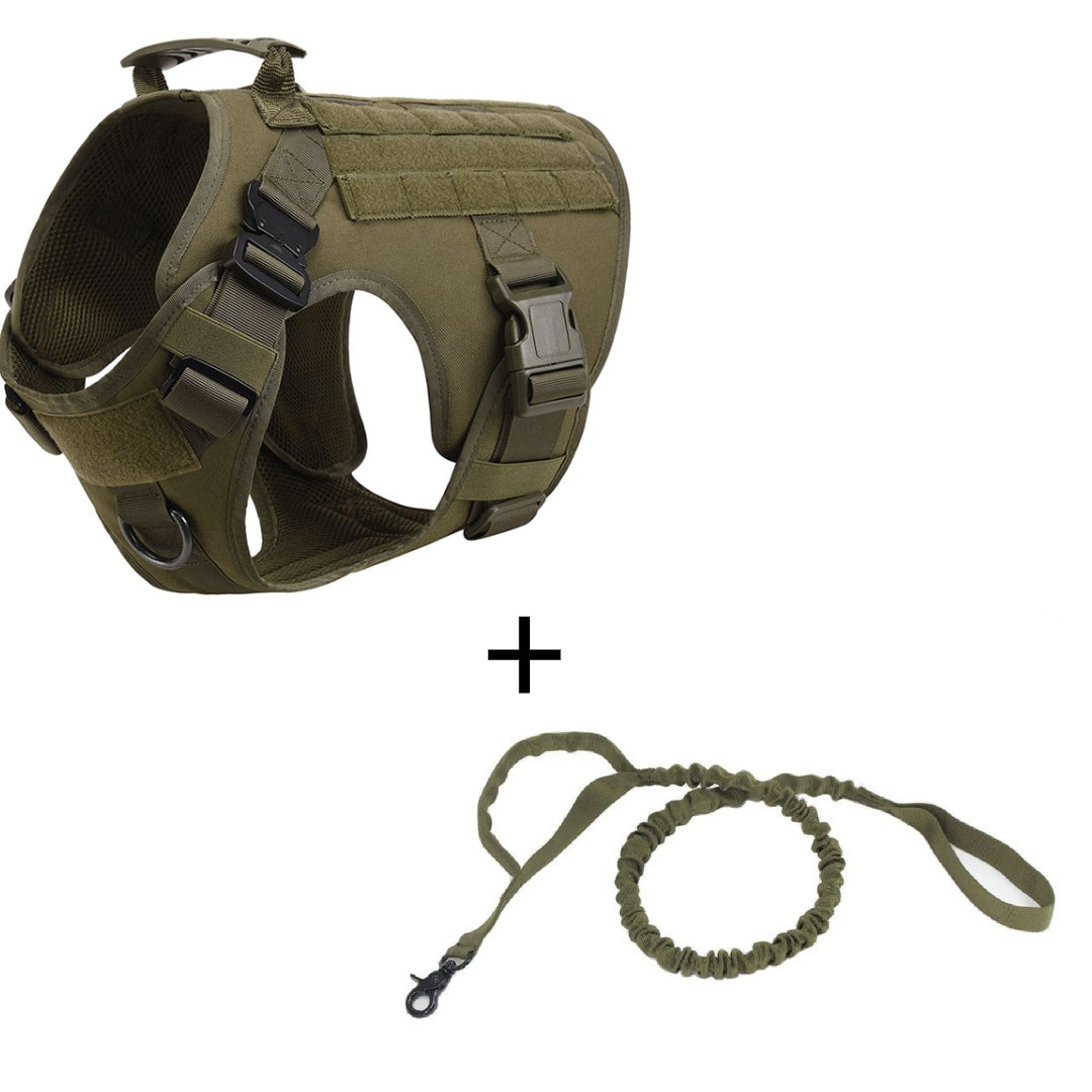 RuffRoamer™ Tactical Adventure Harness – Military-Style Heavy-Duty Vest for Large Dogs